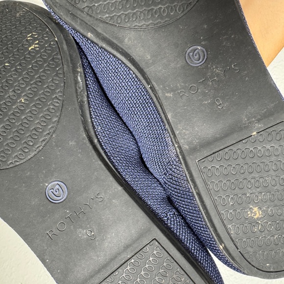 Rothy’s The Point Knit Navy Blue Fabric Ballet Flat Rounded Toe Loafers Size 9 - Picture 15 of 15